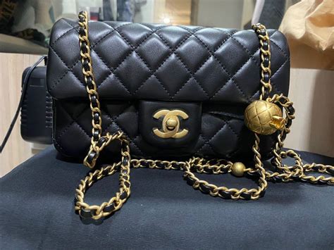 chanel ball bag|chanel bag with gold ball.